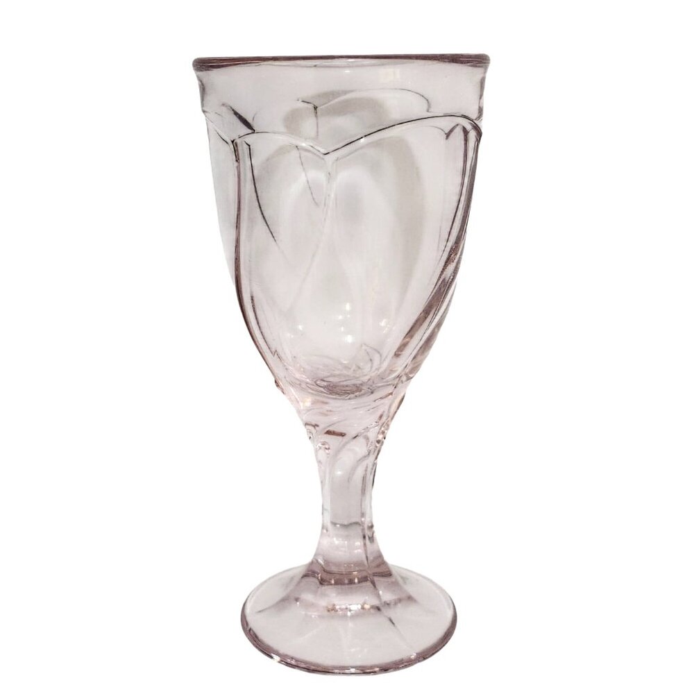 Noritake Sweet Swirl Pink Wine glass 6.75" pastel vintage vibrant 1980s